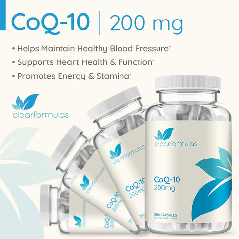 ClearFormulas Pure CoQ10 200mg, 200 Capsules (2 Pack), Quick Absorption, Non-GMO