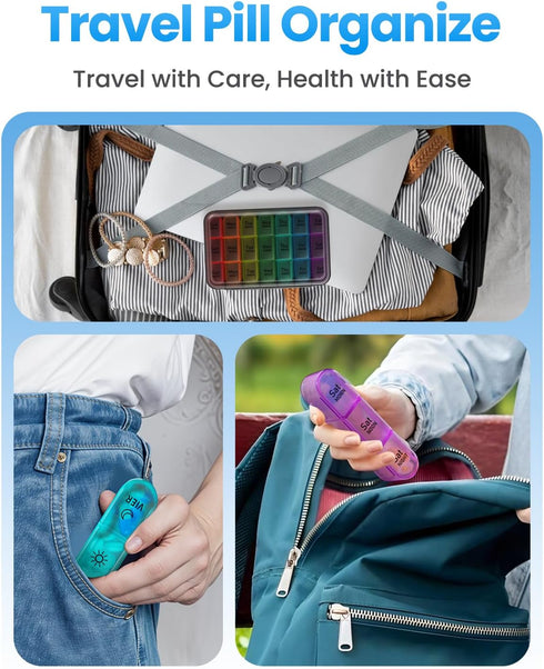 ASprink Weekly Pill Organizer, 3 Times a Day Medicine Case, Daily Pill Box 7 Day Organizer for Vitamins & Medication