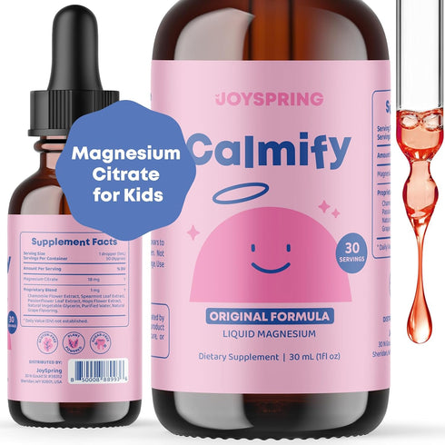 Magnesium Citrate Liquid, 30 Servings - Sugar & Gluten Free Magnesium for Kids with Chamomile, Passion Flower