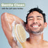 Body Scrubber with Soft and Stiff Natural Bristles, Dual-Sided Long Handle Shower Brush for Bath