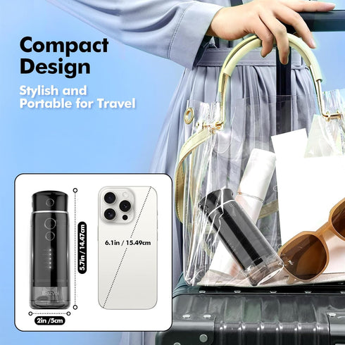 Mini Cordless Water Flosser: 5 Modes Dental Floss with Telescopic Tank, 6 Tips, IPX7 Waterproof (Black)