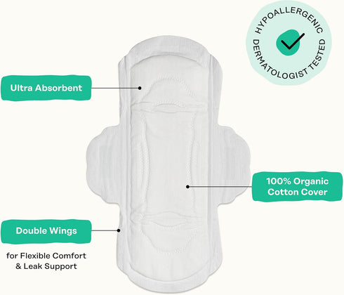 The Honey Pot Company - Regular Pads & Sensitive Feminine Wash Bundle - Herbal Infused Natural Hygiene Feminine