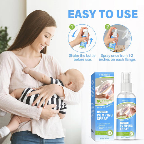 NHZ 50 ml Pumping Spray, Organic Breast Pump Spray, Vegan Lubricant for Shield and Pump Flange, No Lanolin, Natural
