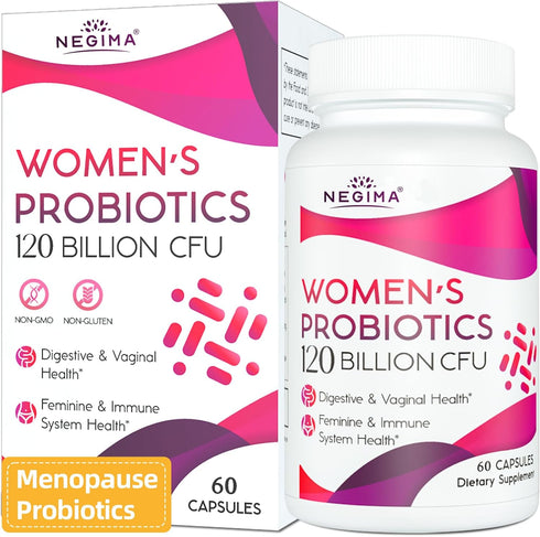 120 Billion CFU Probiotic for Women - Menopause Relief, 13-in-1 Probiotics & Herbs, Immune & Sleep Support - 60 Caps