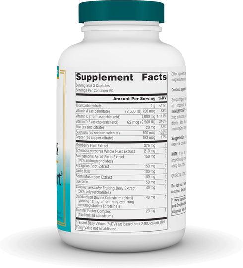Source Naturals Wellness ImmuneSmart - Core Daily Immune Support with Vitamins A, C, D, Zinc, Elderberry, 180 Capsules