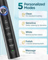 Upgraded Sonic Electric Toothbrush for Adults, Black, 8 Brush Heads, IPX7 Travel Case, 5 Modes, Smart Timer