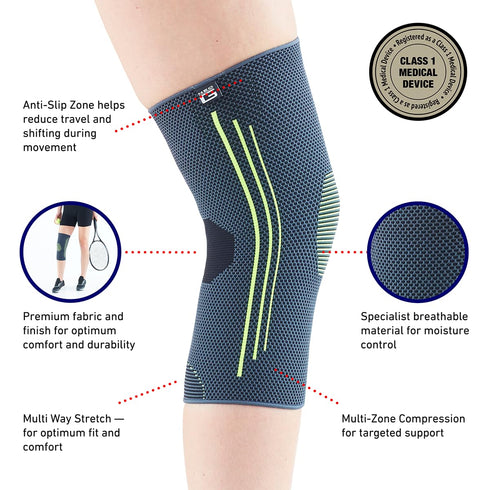 Neo-G Knee Compression Sleeve for Sports - Breathable, Lightweight, Elastic Knee Sleeve for running, Compression Knee