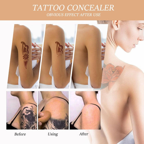 Tattoo Cover Up - Invisible Waterproof Concealer Kit for Body Leg Tattoos, Scars, and Dark Spots