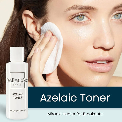 Skin Care Acne Treatment Toner - 10% Azelaic Acid, 2% Salicylic Acid, Tea Tree Oil Serum for Acne and Rosacea | 4oz