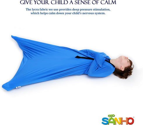 Medium,6-9 47''HX27''W,Good Height:41"-51",Updated SANHO Yopo Dynamic Movement Sensory Sox, years old, for Version,Blue