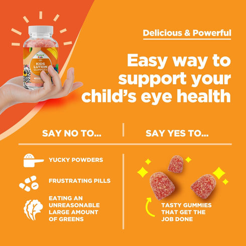 Lutein & Zeaxanthin Eye Vitamins for Kids, Vegan Gummy Vitamins for Eye Care, Lutein Gummies for Vision Clarity