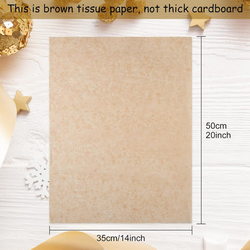 TUPARKA 100 Sheets Kraft Tissue Paper, 14 x 20 Inch Bulk Brown Gift Wrap Paper for Birthday, Holiday, Wedding Crafts