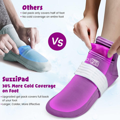 SuzziPad Foot Ice Pack Cold Socks & Gloves for Chemotherapy Neuropathy, Comfort Items for Chemo Patients, Purple