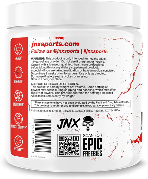 JNX SPORTS The Curse! Creatine Monohydrate Powder, 300g, 60 Servings of Pure Micronized Creatine