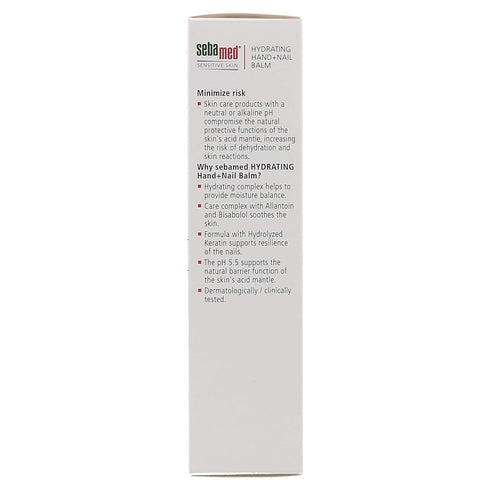 Sebamed Hand and Nail Balm pH 5.5 - Hypoallergenic Moisturizer for Sensitive Skin, 2.6 Fluid Ounces