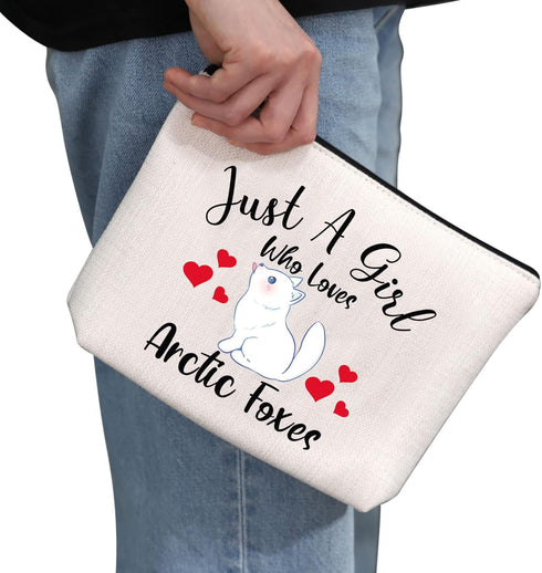 G2TUP Arctic Foxes Gift Who Loves Arctic Foxes Makeup Bag Arctic Foxes Lover Cosmetic Bag Arctic Foxes Themed Gift Zipper Travel Bag (Who Loves Arctic Foxes MB)