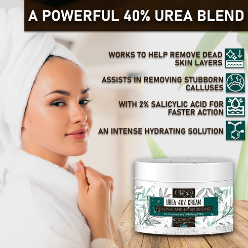 Urea Cream 40 Percent, Intensive Hydration for Dry Cracked Skin, Callus Remover with Salicylic Acid - 4 oz