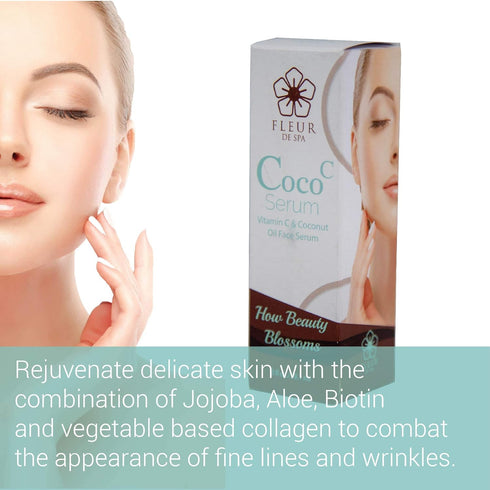 Radiant Skin Boosting Vitamin C & Coconut Oil Face Serum - 2oz Anti-Aging Formula