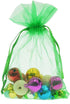50 Pieces Gift Wrap Bags, 5x7 inches Green Organza Sheer Fabric, Drawstring Present Bags for Baby Shower