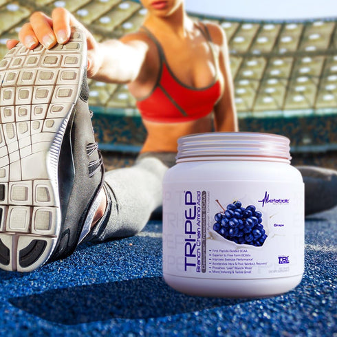 Metabolic Nutrition TRIPEP - Tri-Peptide BCAA Powder, Pre Intra Post Workout Supplement, Watermelon, 400 Grams