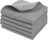 SINLAND Absorbent Microfiber Dish Cloths, 12"x12" Kitchen Washcloths with Poly Scour Side - 5 Pack, Grey