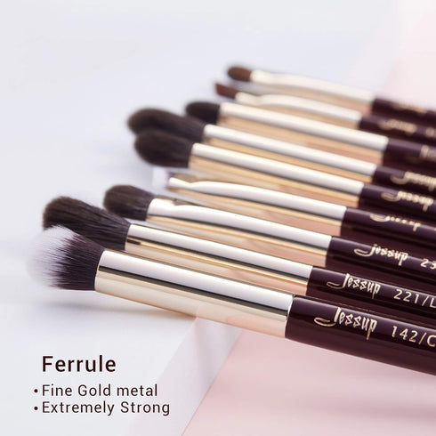 Jessup Professional Eye Makeup Brushes Set - 15pcs for Eyeshadow, Blending, and Eyeliner