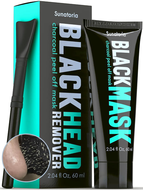 SUNATORIA Blackhead Remover Mask - Activated Charcoal Peel Off Face Mask for Deep Pore Cleaning and Blackhead Removal