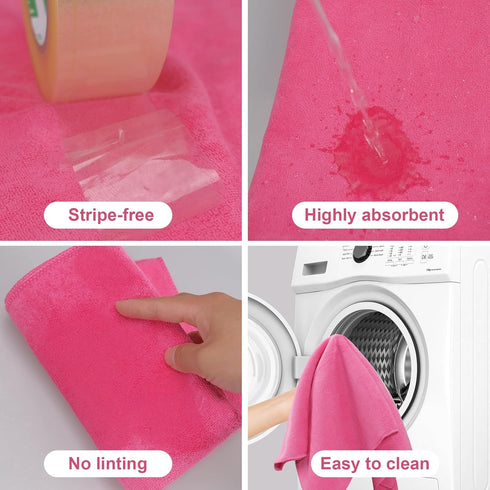 4 Pcs Multicolor Extra Large Microfiber Cleaning Cloth, 30 x 20 Inch, Reusable Thick Towel for Home Office
