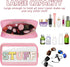 Iqimott Preppy Patch Clear Makeup Stuff Bag, Women Chenille Letter Cosmetic Bag for Travel, Waterproof Zipper Pouch