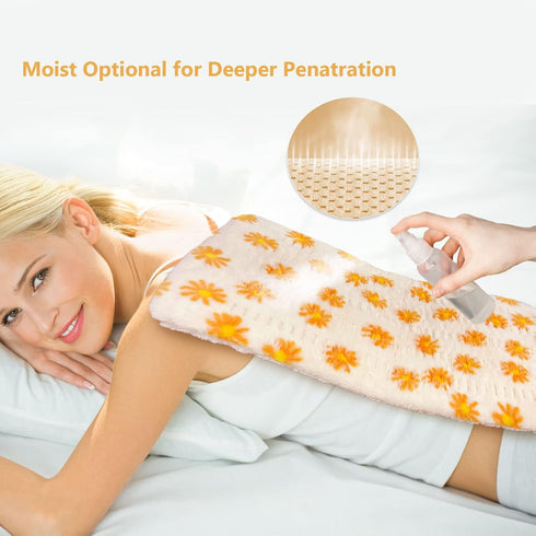 ZXU Heating Pad for Back Pain Relief, Ultra Soft Sherpa, XL King Size 12" x 24", Moist Heat, 12 Heat Levels, Machine