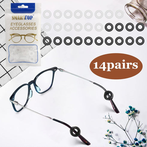 14 Pairs Eyeglass Ear Grips Sleeve Holder, Anti-Slip Glasses Ear Hooks for Kids and Adults Sunglasses, Reading Glasses