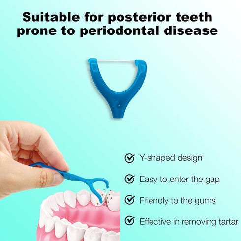 Molar Floss Stick, Convenient for Cleaning Back Teeth, Floss Sticks, Flosser Picks, Suitable for Gifting Elders or
