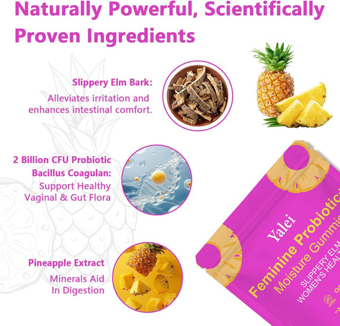 Gummies Gummies 60 Count Slippery Kitty | her Juicy Feminine probiotics | Support pH Balance & Digestive Health