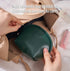 Womens Mini Cosmetic Beauty Bag, Half Moon Coin Purse with Zipper for Makeup Accessories (Pink)
