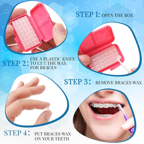 Sinmoe 40 Pack Dental Wax for Braces, Orthodontic Repair Kit with Storage Case and Cutter for Dental Care