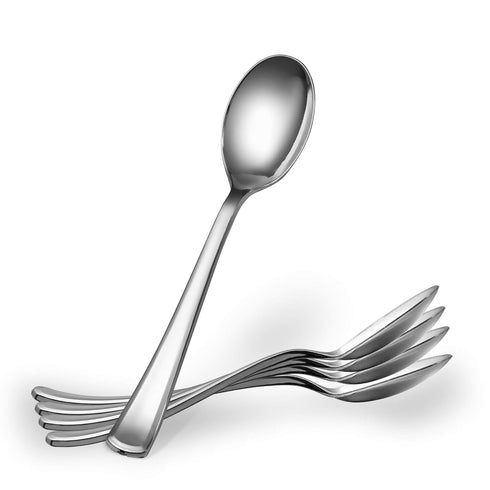 Plasticpro Disposable Heavy Duty Silver Plastic Spoons, Fancy Plastic Silverware Looks Like Real Silver Cutlery - Pack