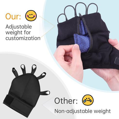 Weighted Gloves, Adjustable Weighted Gloves for Tremors, Adjustable Hand Stability Aid, Improved Hand/Wrist Mobility