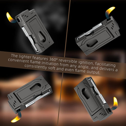 FANKAI Multifunctional Pipe Lighter, 3 in 1 Cleaner Tools, Refillable Butane Lighter with Angled Soft Flame