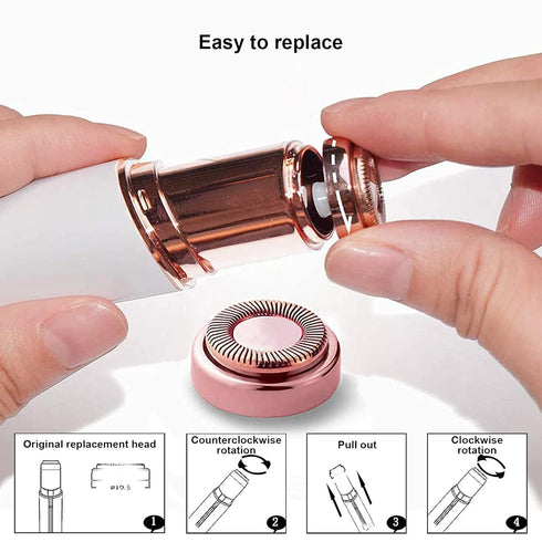 Replacement Heads for Finishing Touch Flawless Facial Hair Removal Tool - 4PCS Shaver Head + Velvet Bag + 2PCS Brush