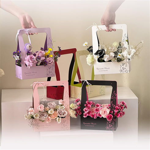 YKYOBFA 12pcs Packaging Floral Bouquet Paper Bags Waterproof for Bouquets Portable Craft Flower Arrangement Boxes