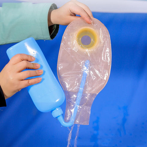 500ML Colostomy Bag Cleaning Tool, Reusable Plastic Cleaning Bottle for Stoma Bags, Colostomy Supplies, Blue