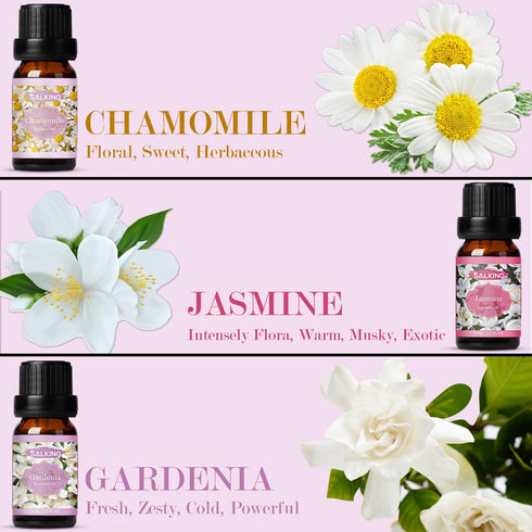 SALKING Floral Essential Oils Set, Premium Pure Natural Oils, 6 x 10 ML Fragrance Oils for Oil Diffusers - Lavender,
