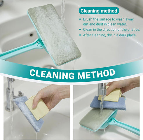 Zqarallax 3 Pack 6 Window Cleaner Tool, Window Screen Cleaner and Track Cleaning Brush with Replacement Cleaning