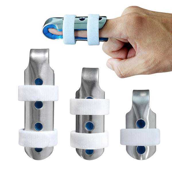 Flexible Portable Aluminum Finger Splint Set - Adjustable Splint for Sprained Swollen Fingers, Arthritis Pain Relief