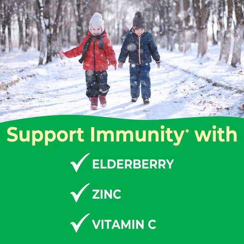 Kids Elderberry with Zinc and Vitamin C - 120 Chewable Tablets for Immune Support, Natural Mixed Berry Flavor