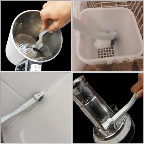 JIANYI Kitchen Scrub Brush, Right Angle Cleaning Brush for Sink Household Dish Pot Pan Edge Corners, Stiff Brushes