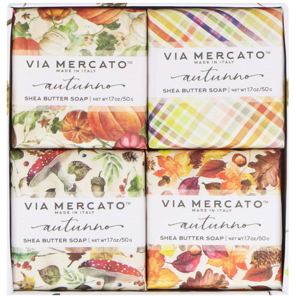 Natale Shea Butter Soap Boutique Luxury Gift Box, Set of 4 (50g Each) - Autunno