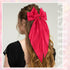 Large Pink Oversized Hair Bows, 4 Pack Satin Ribbons and Long Tail Barrettes for Women Girls