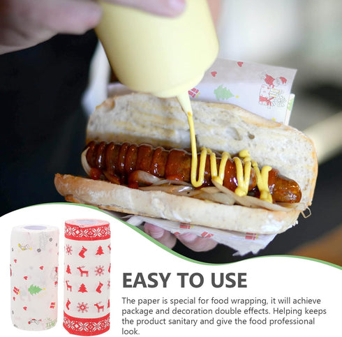 BESTonZON Christmas Kitchen Paper Hand Towels, 2 Rolls, Kitchen Paper Rolls for Oil Cleaning, Christmas Paper Towels