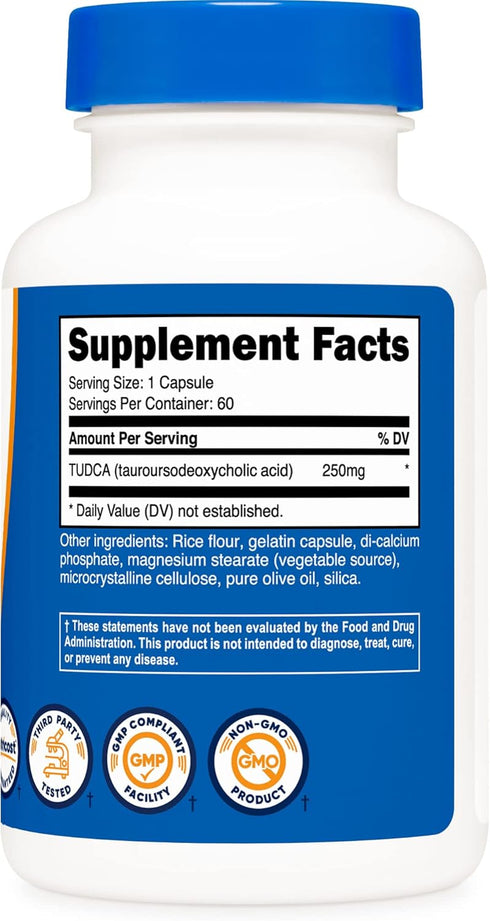 Nutricost Tudca 250mg - 60 Capsules of Tauroursodeoxycholic Acid, Premium Quality